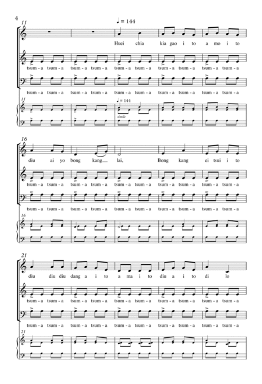 Diu Diu Dang 3-Part scores gallery preview page 3