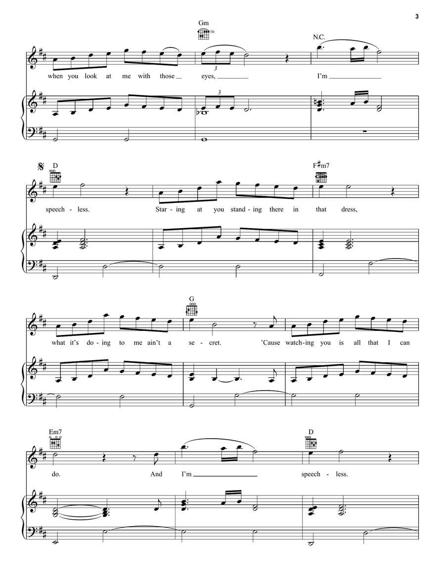 Speechless Speechless Piano, Vocal, Guitar scores gallery preview page 3