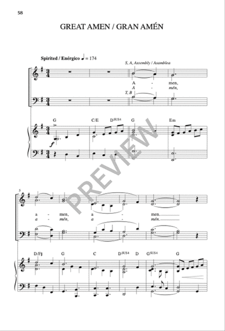 Mass of the Sun of Justice / Misa Sol de Justicia 4-Part scores gallery preview page 57