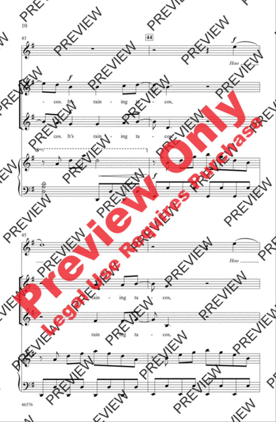 Raining Tacos 2-Part scores gallery preview page 10