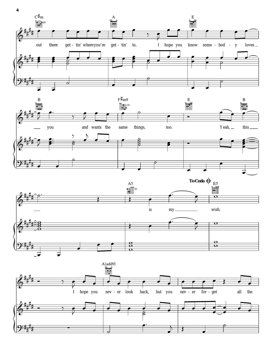 My Wish My Wish Piano, Vocal, Guitar scores gallery preview page 4