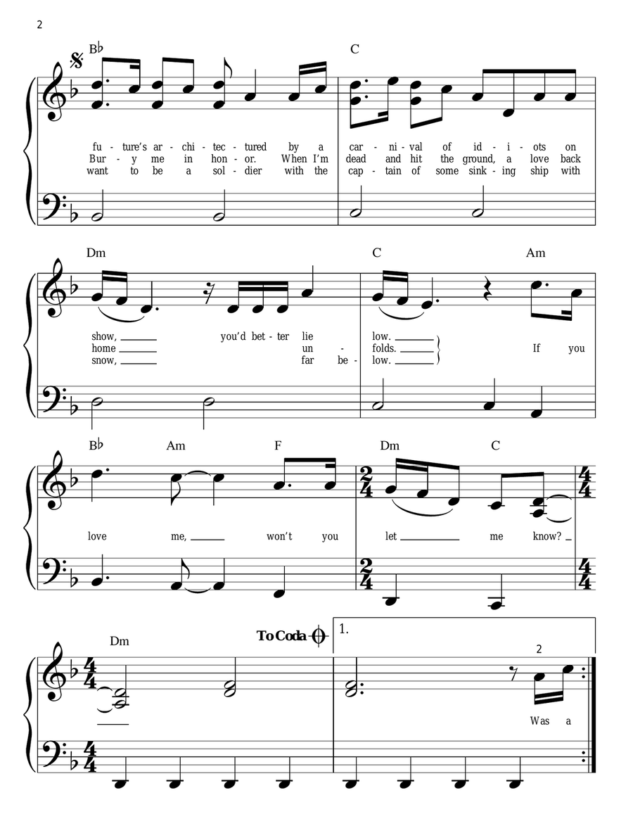 Violet Hill Easy Piano scores gallery preview page 2
