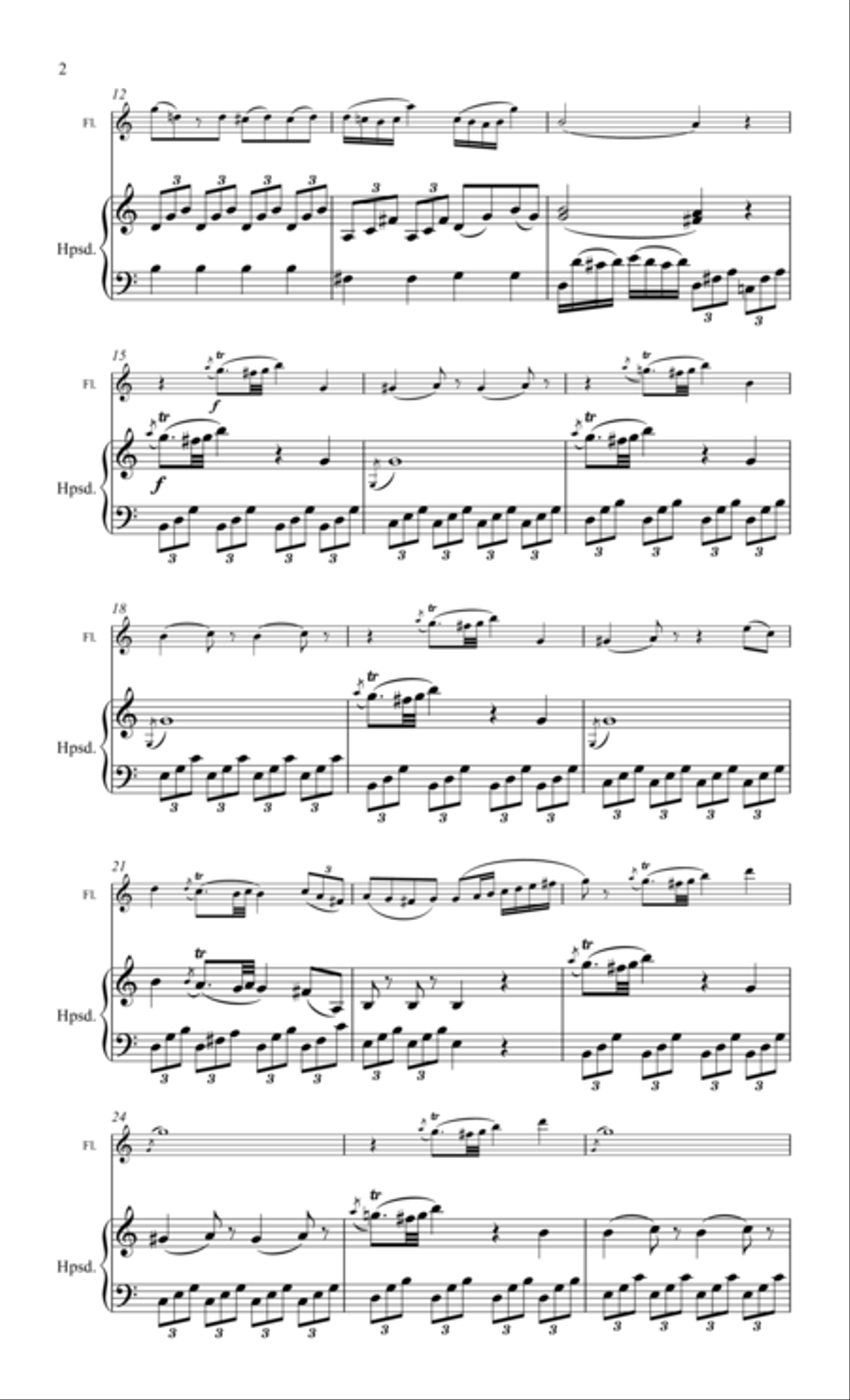 Mozart, Sonata in C major flute & piano Flute Solo scores gallery preview page 2