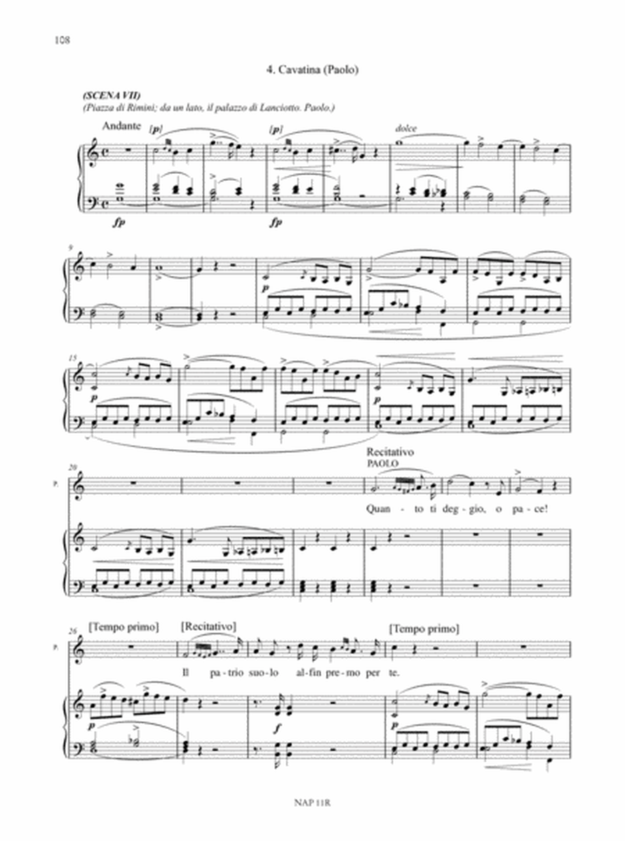 Francesca da Rimini. Dramma per musica in due atti (1830/31). Critical Edition