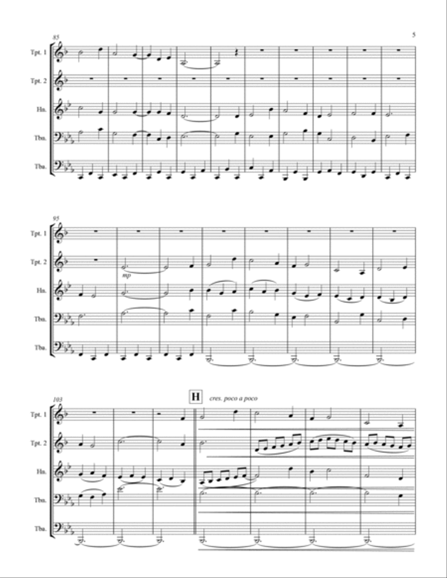 Holst - First Suite for Military Band in Eb (for Brass Quintet) Brass Quintet scores gallery preview page 6