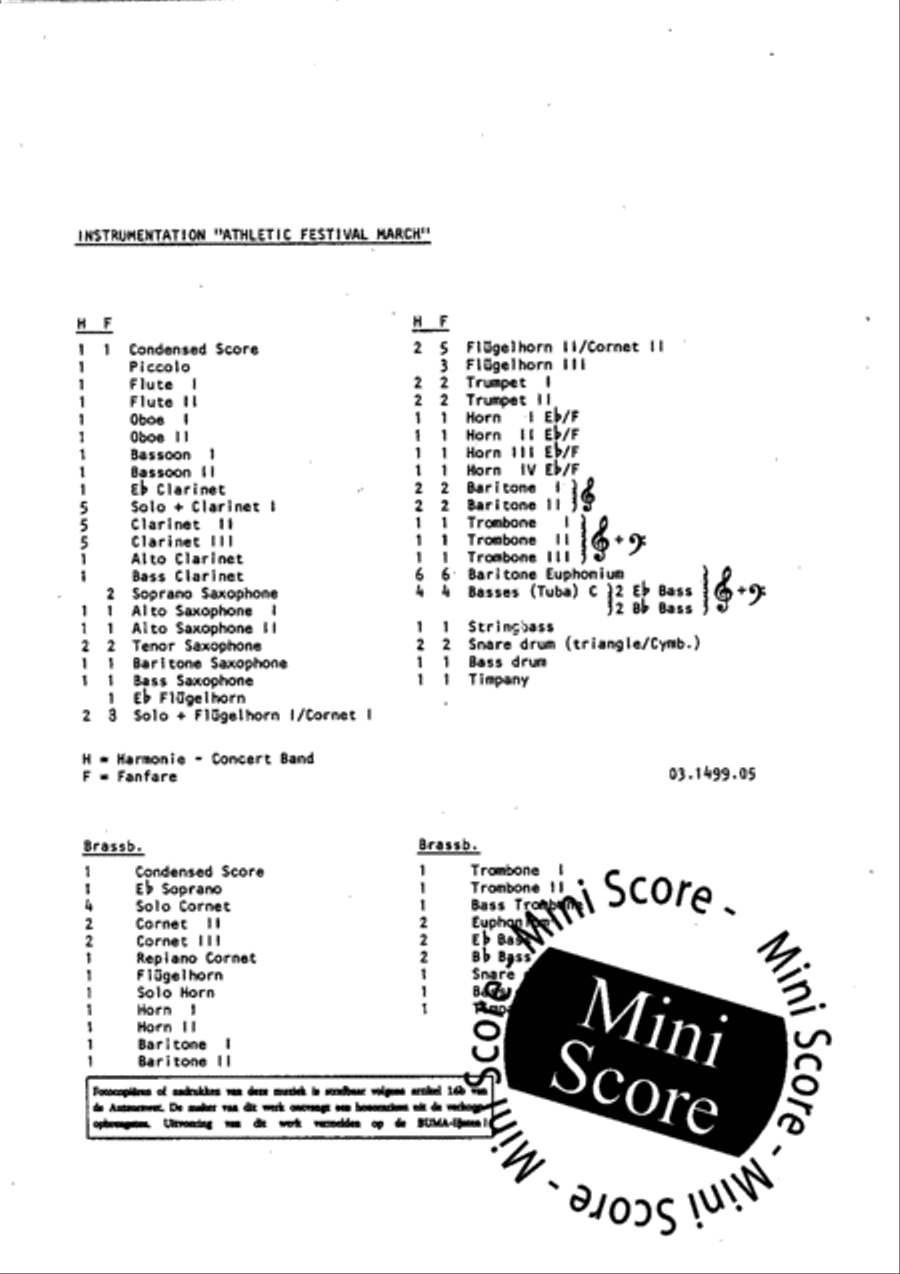 Athletic Festival Marche Fanfare Band scores gallery preview page 3