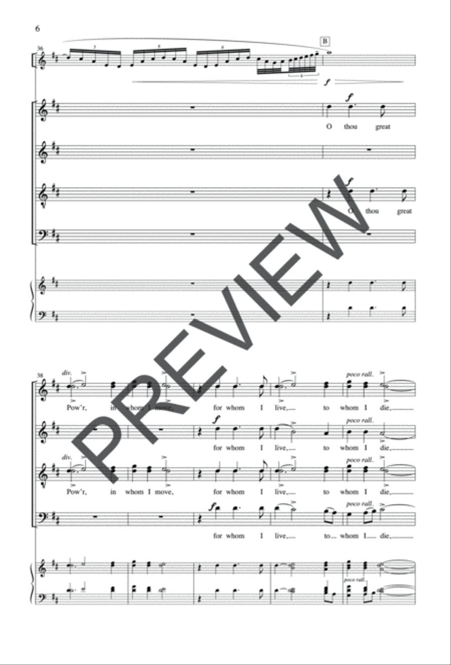 O Thou Great Power, in Whom I Move Divisi scores gallery preview page 5