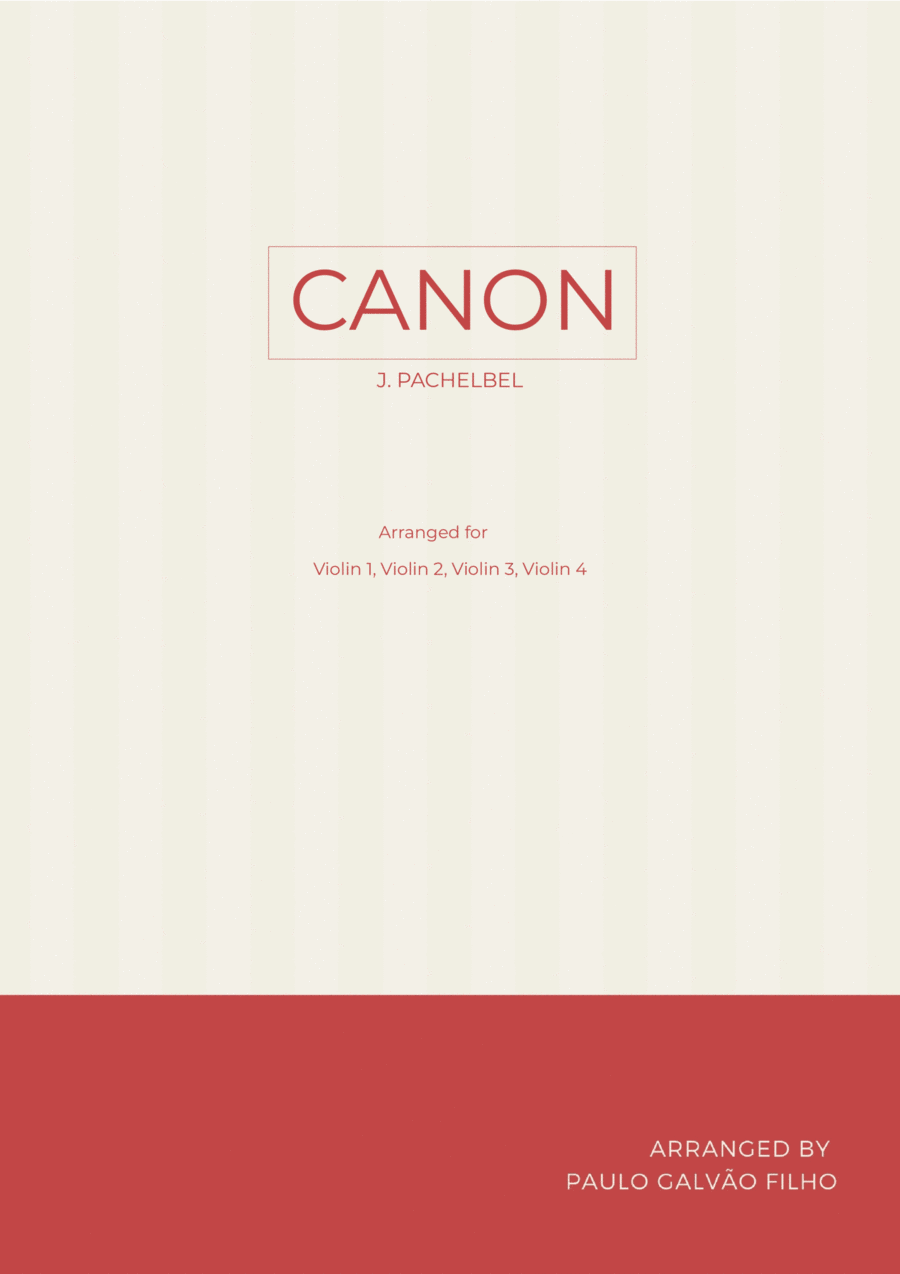 CANON IN D -VIOLIN QUARTET Violin Solo scores gallery preview page 1