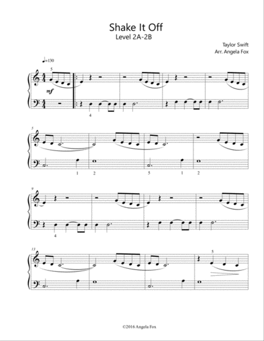 Shake It Off Easy Piano scores gallery preview page 2