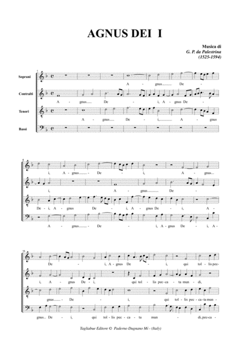 AGNUS DEI I (From Missa brevis by Palestrina - For SATB Choir image number null