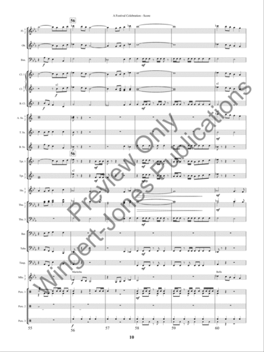 A Festival Celebration A Festival Celebration Concert Band scores gallery preview page 13