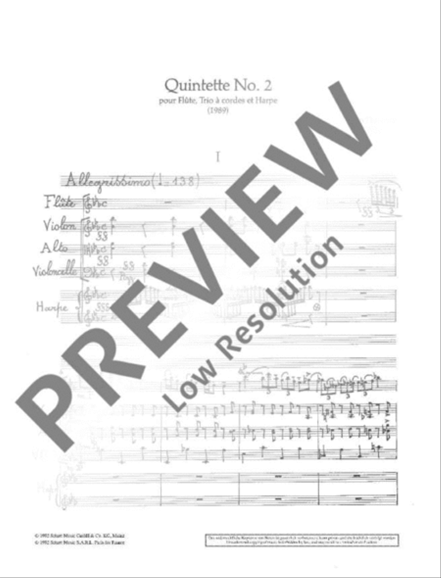 Quintet No. 2 Flute scores gallery preview page 4
