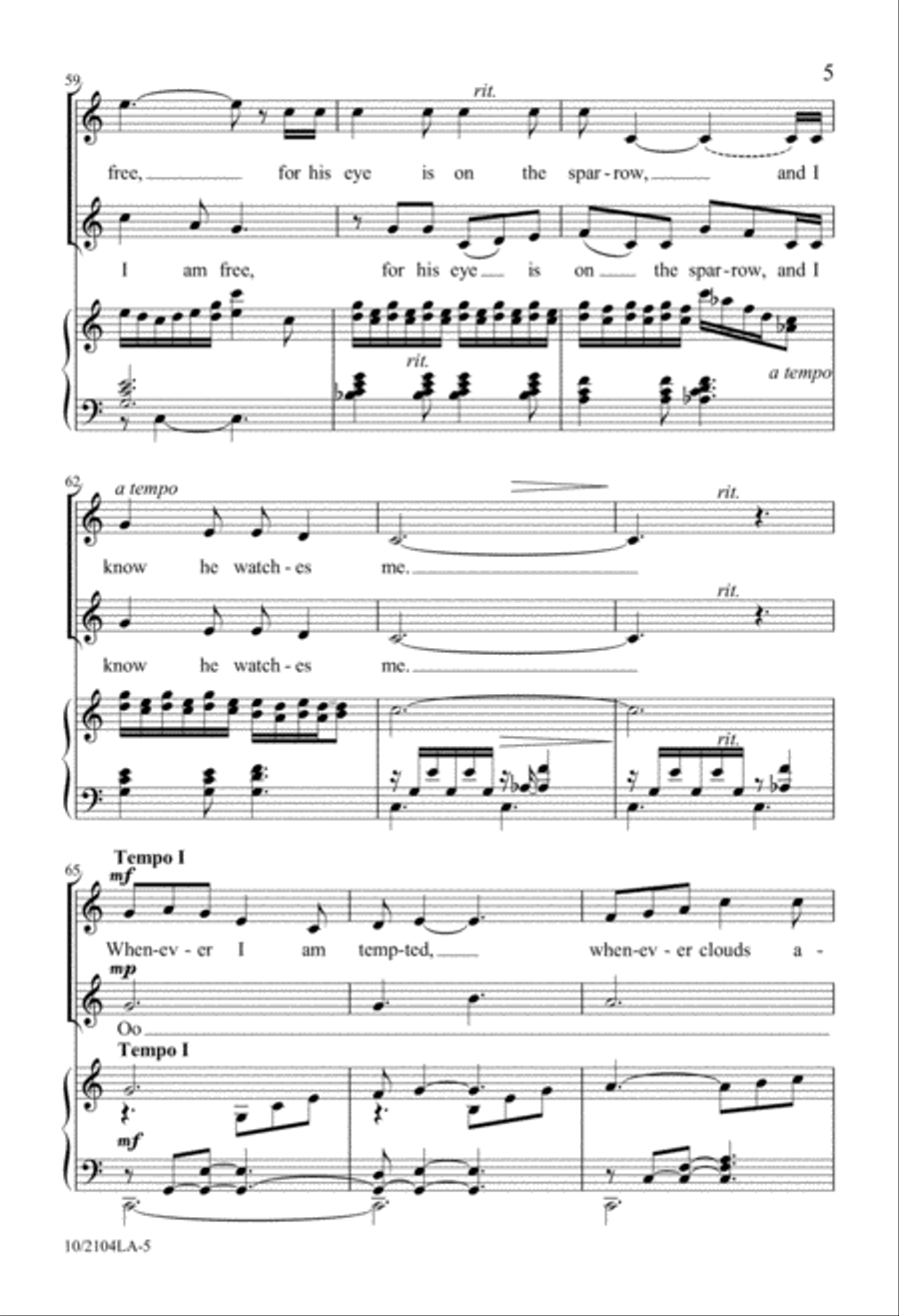 His Eye is on the Sparrow 2-Part scores gallery preview page 5