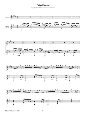 L'aio de rotso for clarinet and guitar