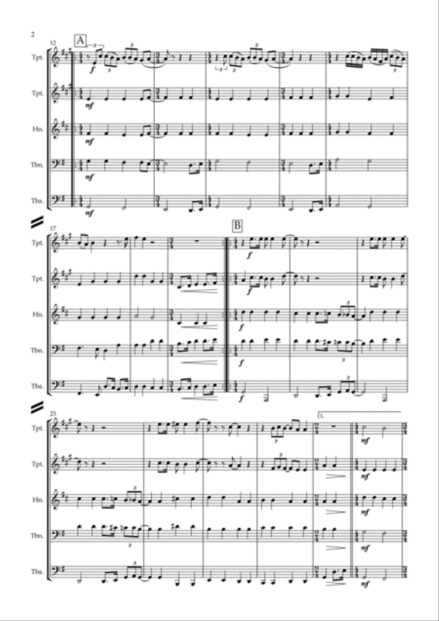 All You Need Is Love Brass Quintet scores gallery preview page 3