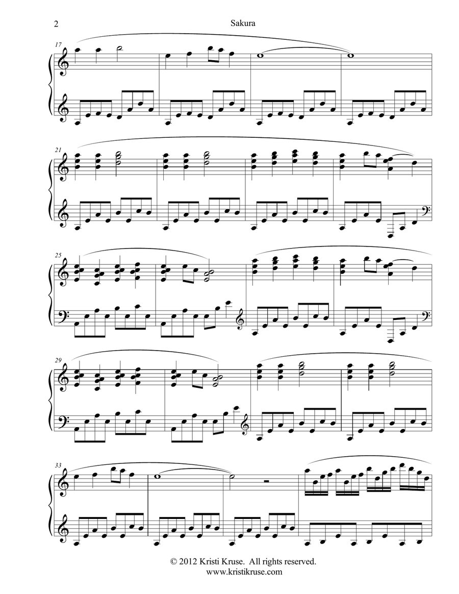 Sakura Piano Solo Piano Solo scores gallery preview page 3