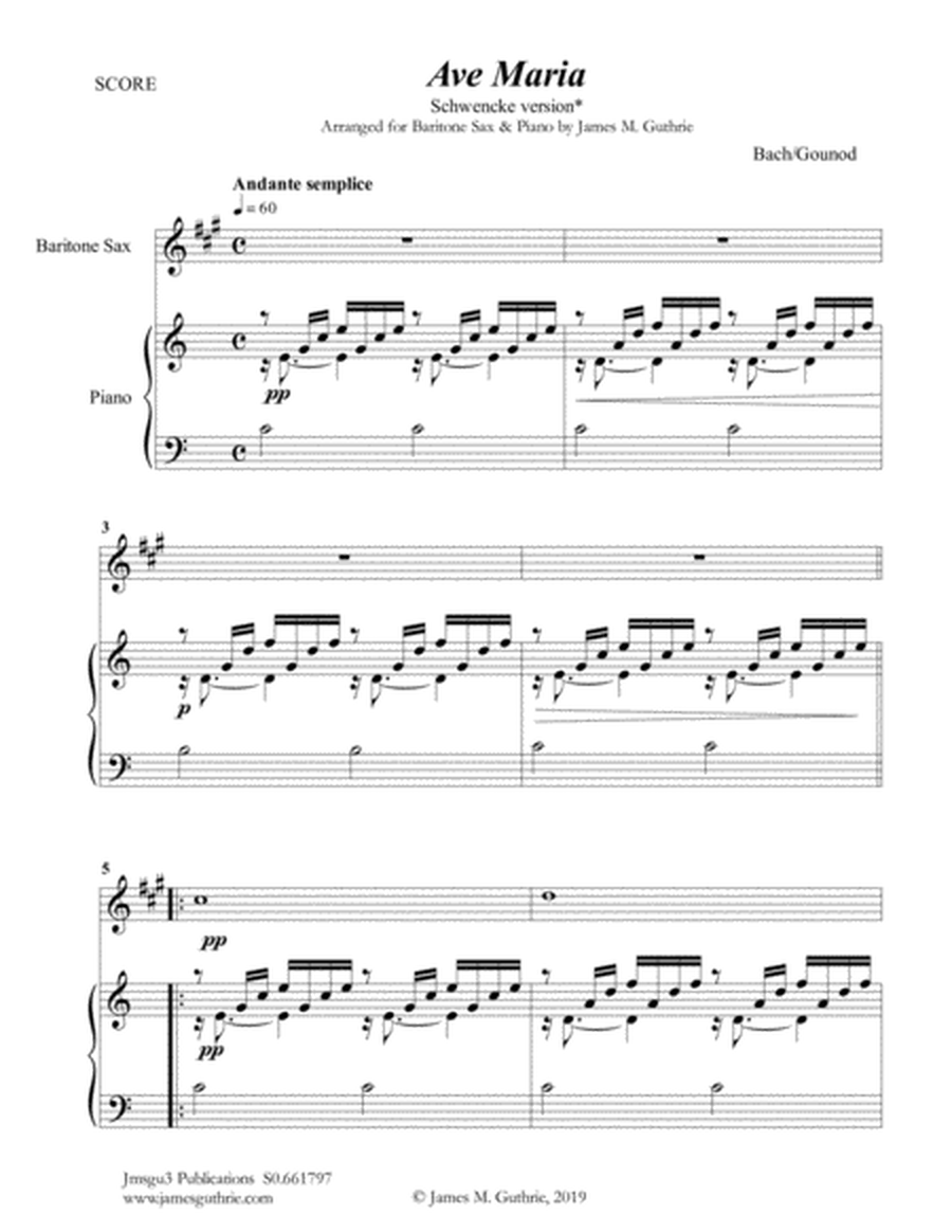 Bach-Gounod: Ave Maria, Schwencke version for Baritone Sax & Piano image number null