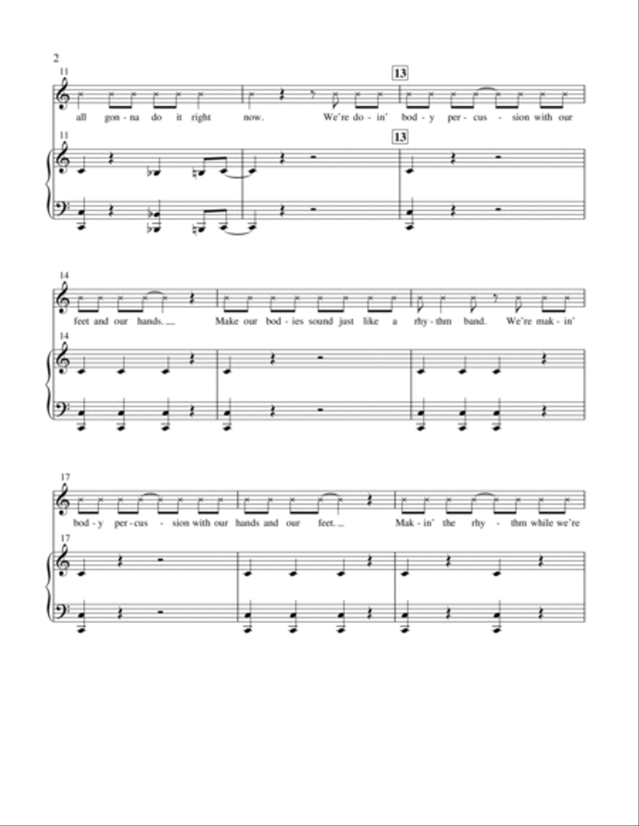 Body Percussion Body Percussion Choir scores gallery preview page 2