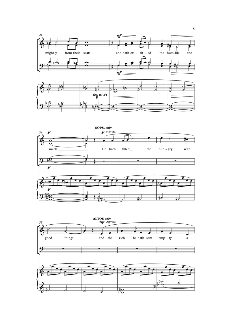 Essex Service (Magnificat and Nunc Dimittis) version for SATB and organ 4-Part scores gallery preview page 5