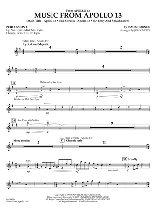Book cover for Music from Apollo 13 (arr. John Moss) - Percussion 2