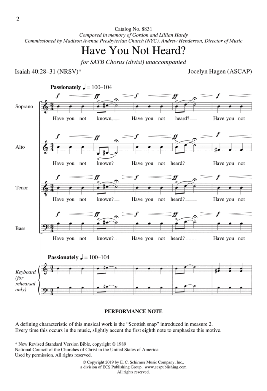 Have You Not Heard? Have You Not Heard? Divisi scores gallery preview page 1