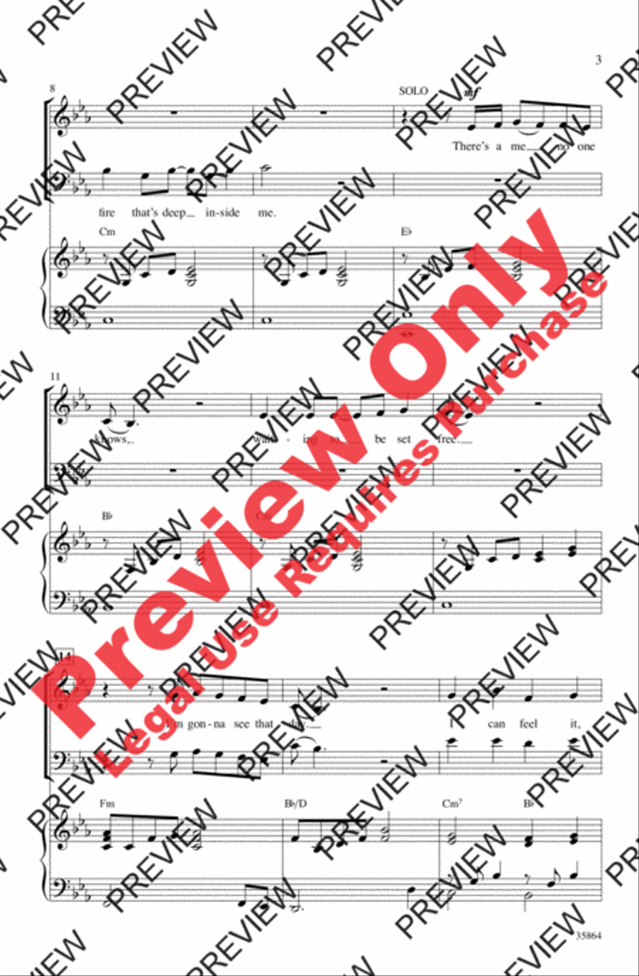 Born to Be Somebody (from Never Say Never) 3-Part scores gallery preview page 3