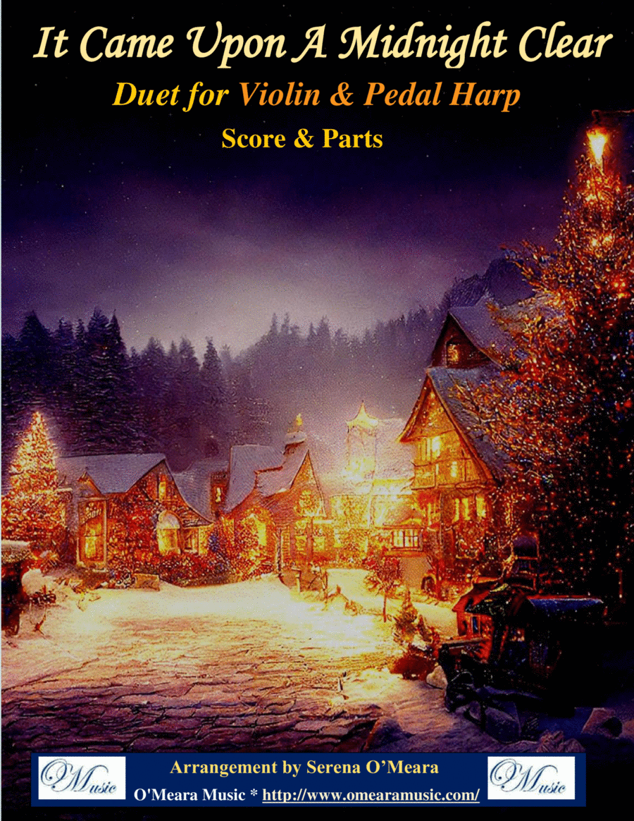 It Came Upon A Midnight Clear, Duet for Violin & Pedal Harp String Duet scores gallery preview page 1