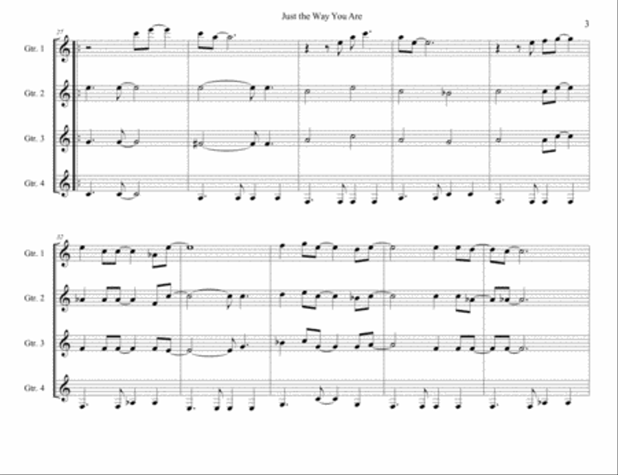 Just The Way You Are Electric Guitar scores gallery preview page 3