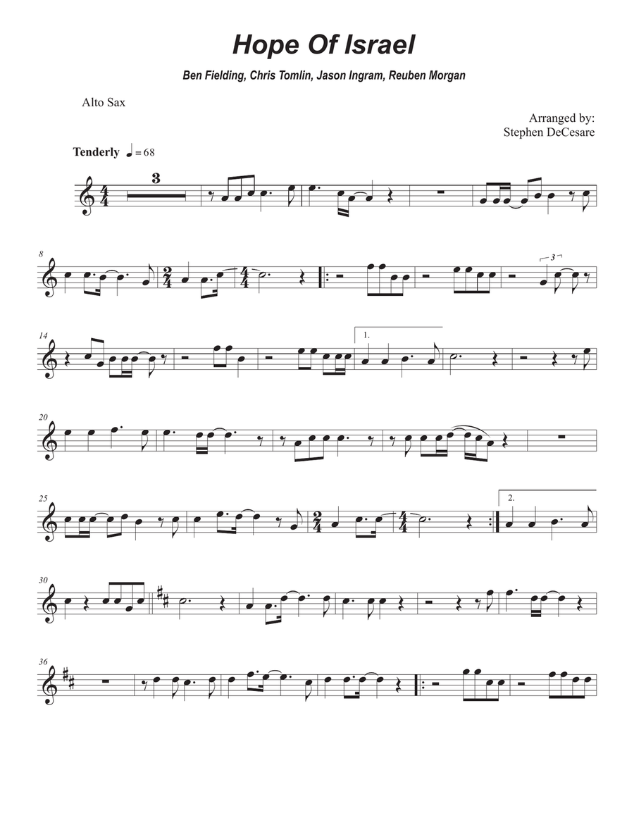 Hope Of Israel Hope Of Israel Soprano Saxophone scores gallery preview page 5