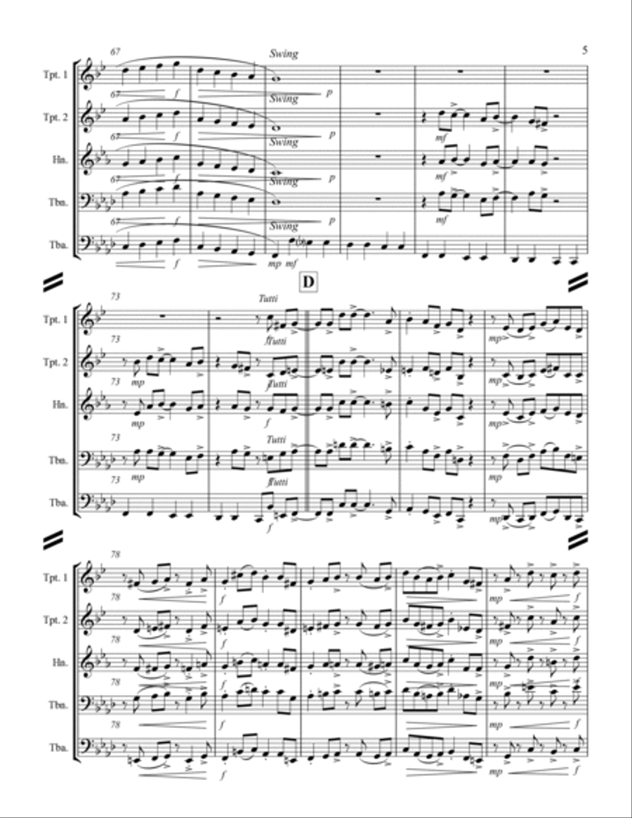God Rest Ye Merry Gentlemen (for Brass Quintet) Brass Quintet scores gallery preview page 6