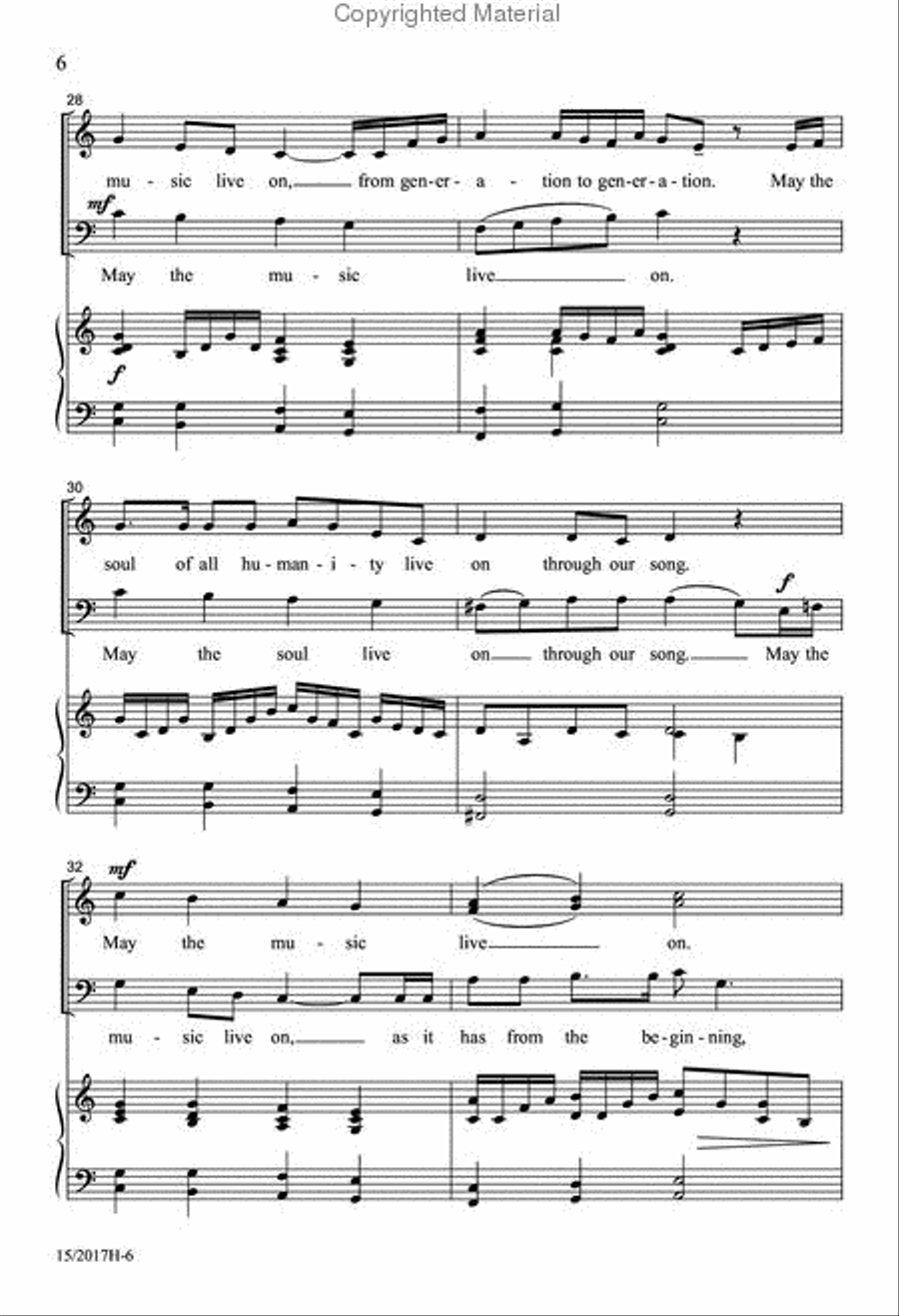 May the Music Live On! May the Music Live On! 3-Part scores gallery preview page 6