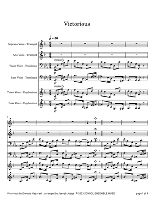 Victorious by Nazareth for Brass Quartet in Schools