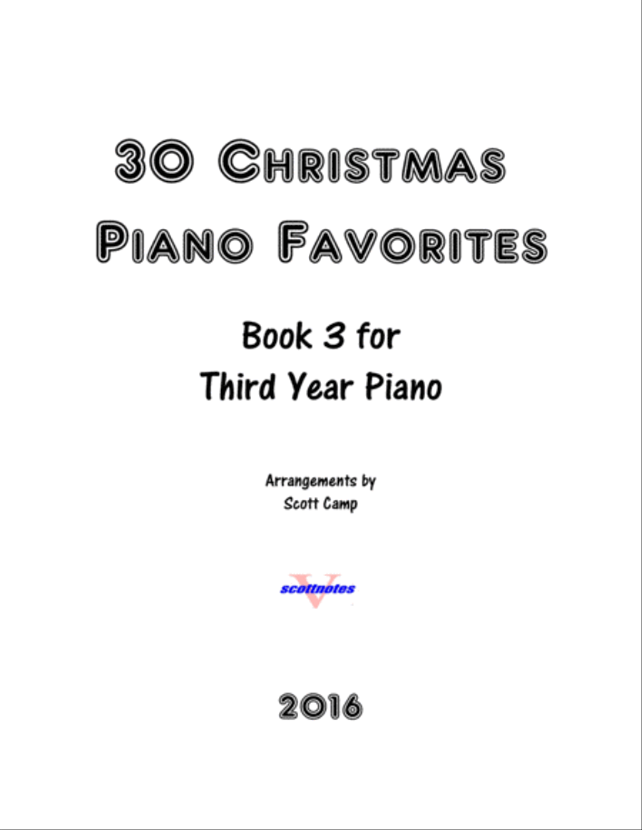 30 Christmas Piano Favorites for Third Year Piano Easy Piano scores gallery preview page 1