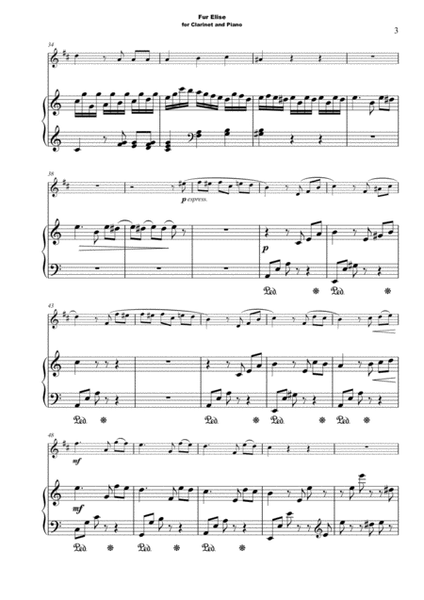 Für Elise, for Solo Clarinet and Piano
