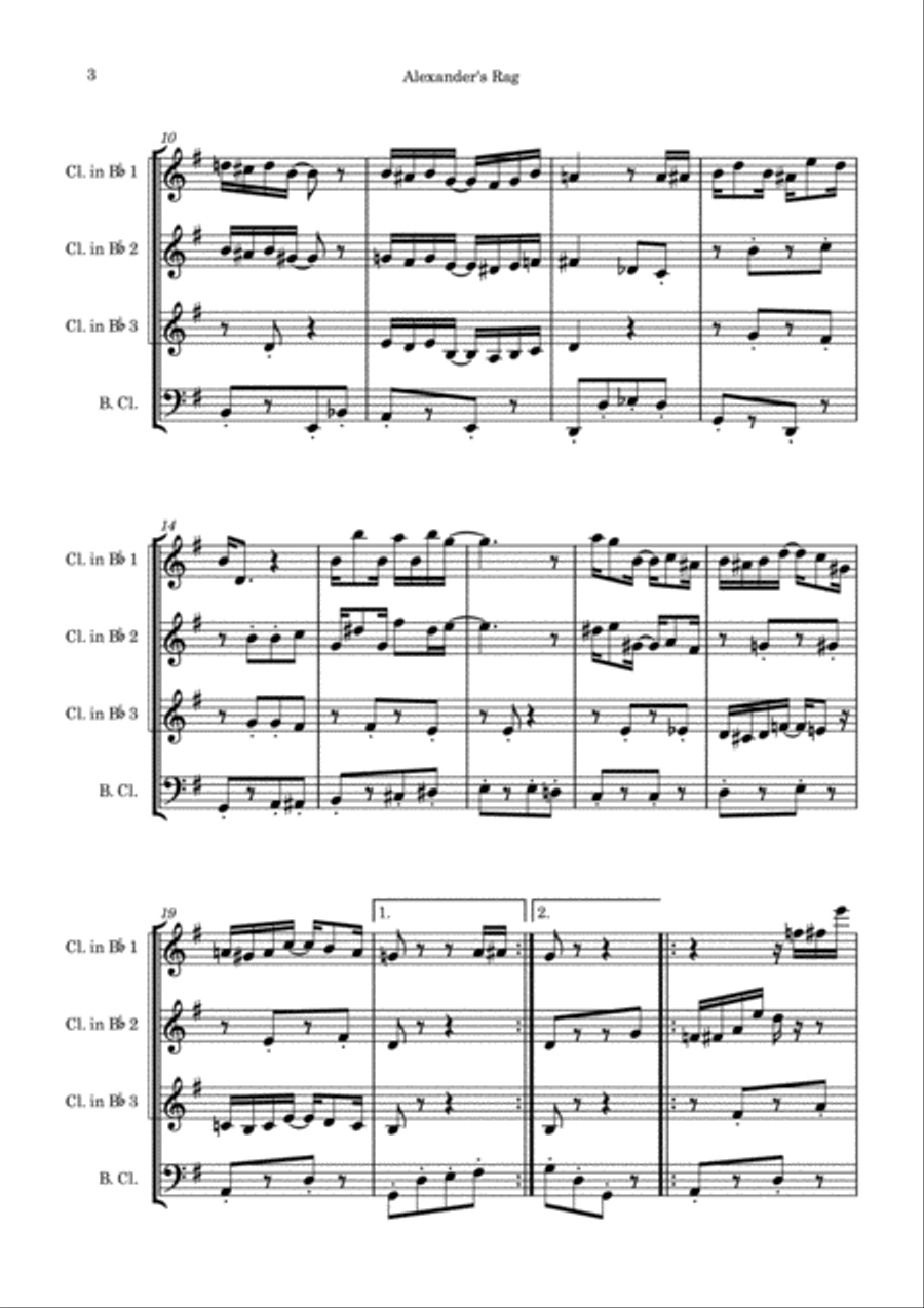 Alexander's Rag Woodwind Quartet scores gallery preview page 3