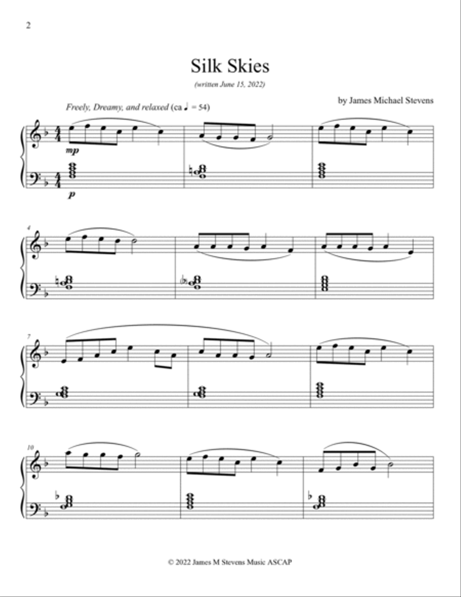Silk Skies Piano Solo scores gallery preview page 2