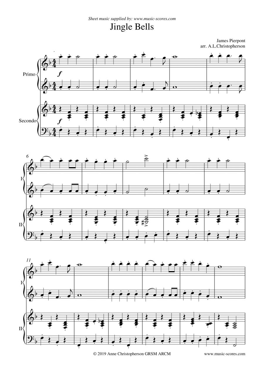 Jingle Bells - Xmas Piano Duet image number null