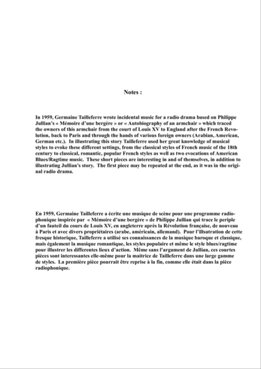 Mémoire d'une bergère (Autobiographie of an Armchair) Piano Solo scores gallery preview page 2