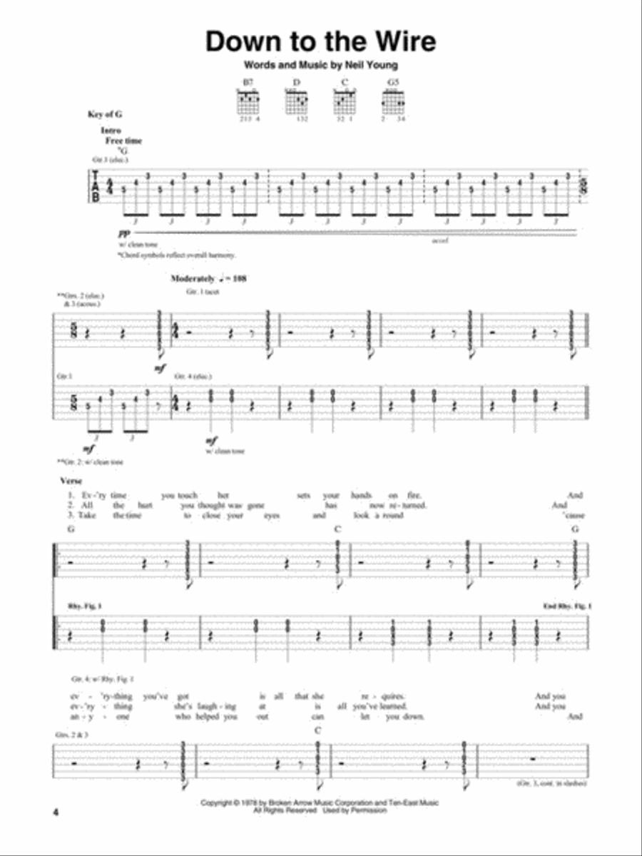 Neil Young - Decade Guitar Tablature scores gallery preview page 3