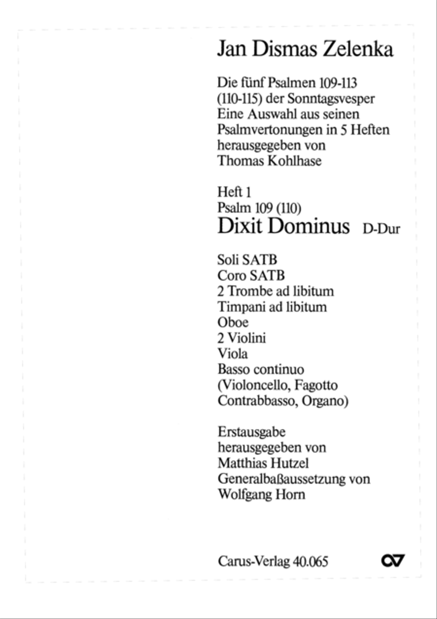Dixit Dominus (The Lord said unto my Lord) 4-Part scores gallery preview page 2
