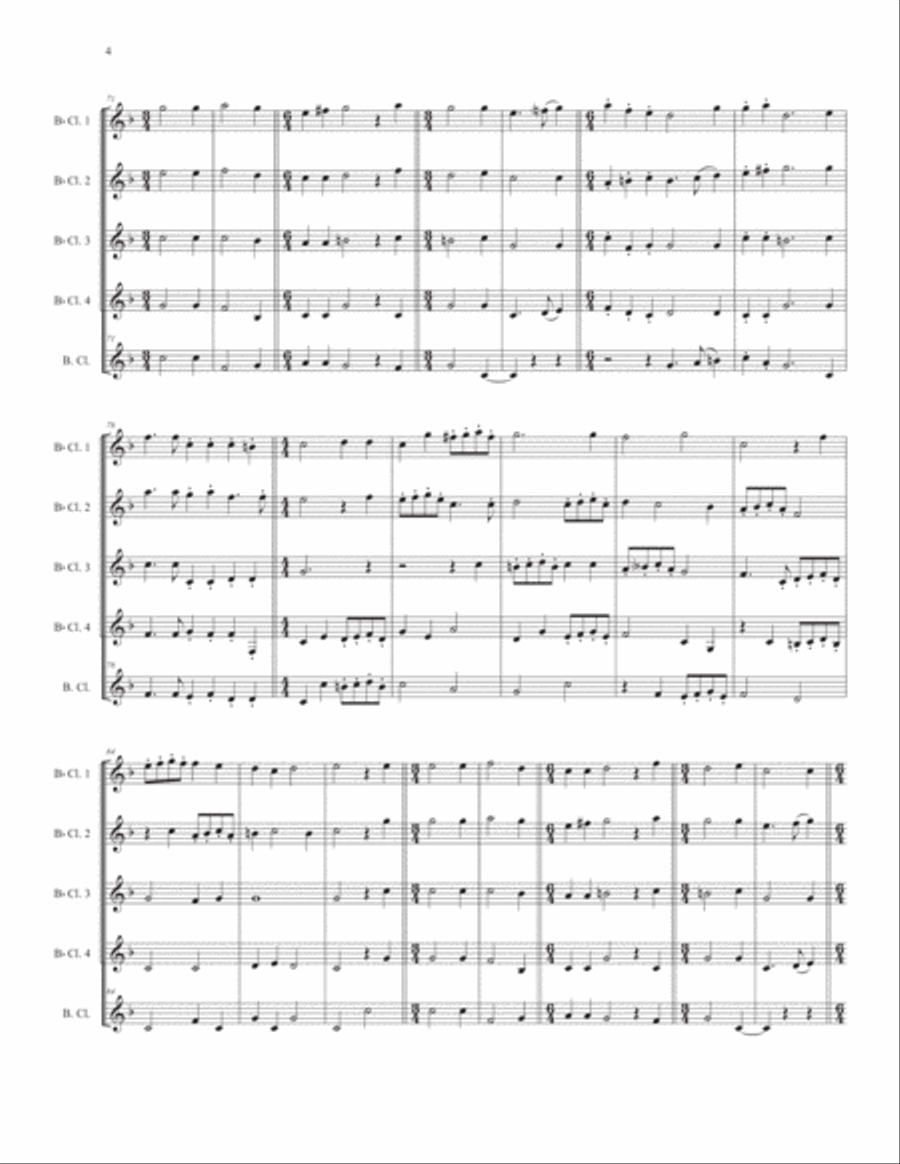 Hark all ye Lovely Saints for Clarinet Quintet Clarinet Quintet scores gallery preview page 6
