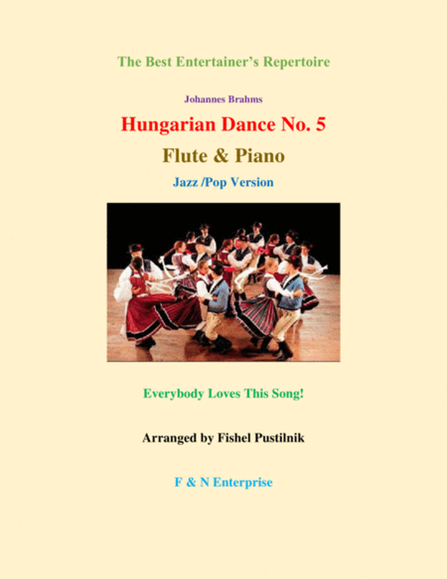 "Hungarian Dance No. 5"-Piano Background for Flute and Piano (Jazz/Pop Version) image number null