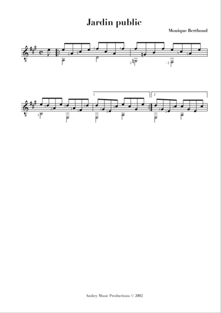 Jardin public Guitar Solo scores gallery preview page 1