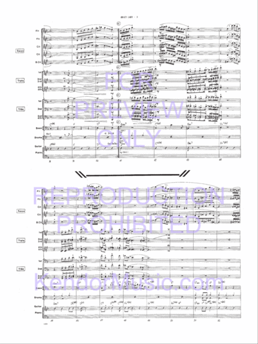 Quiet Lady (Full Score) Jazz Ensemble scores gallery preview page 4