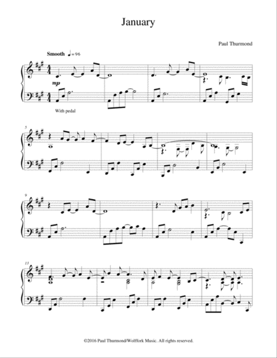 January January Piano Solo scores gallery preview page 1