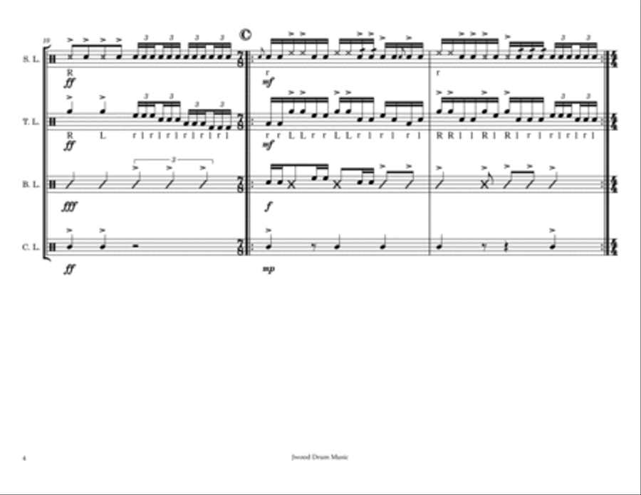 Sweet Fire (Drumline Cadence) Marching Band scores gallery preview page 4