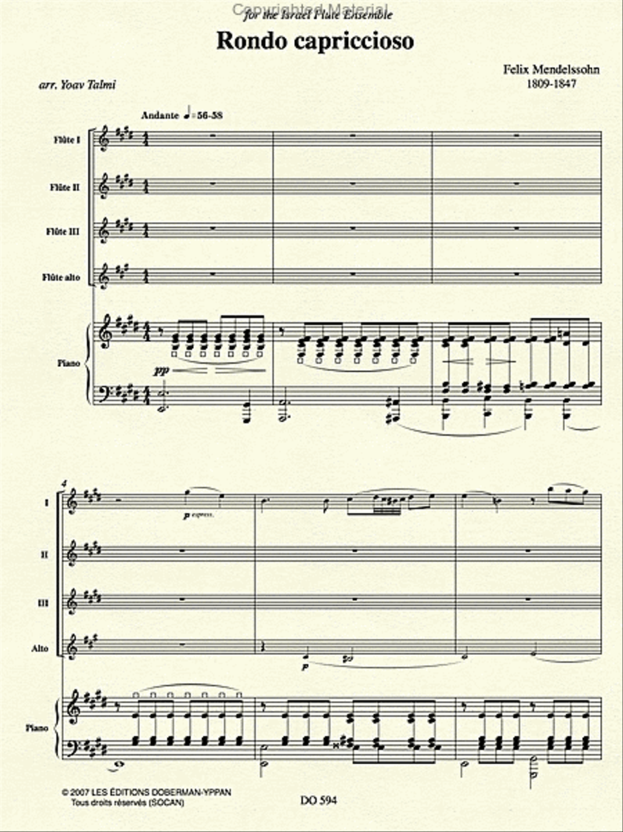 Rondo capriccioso (4 fl. / pno) Flute scores gallery preview page 2