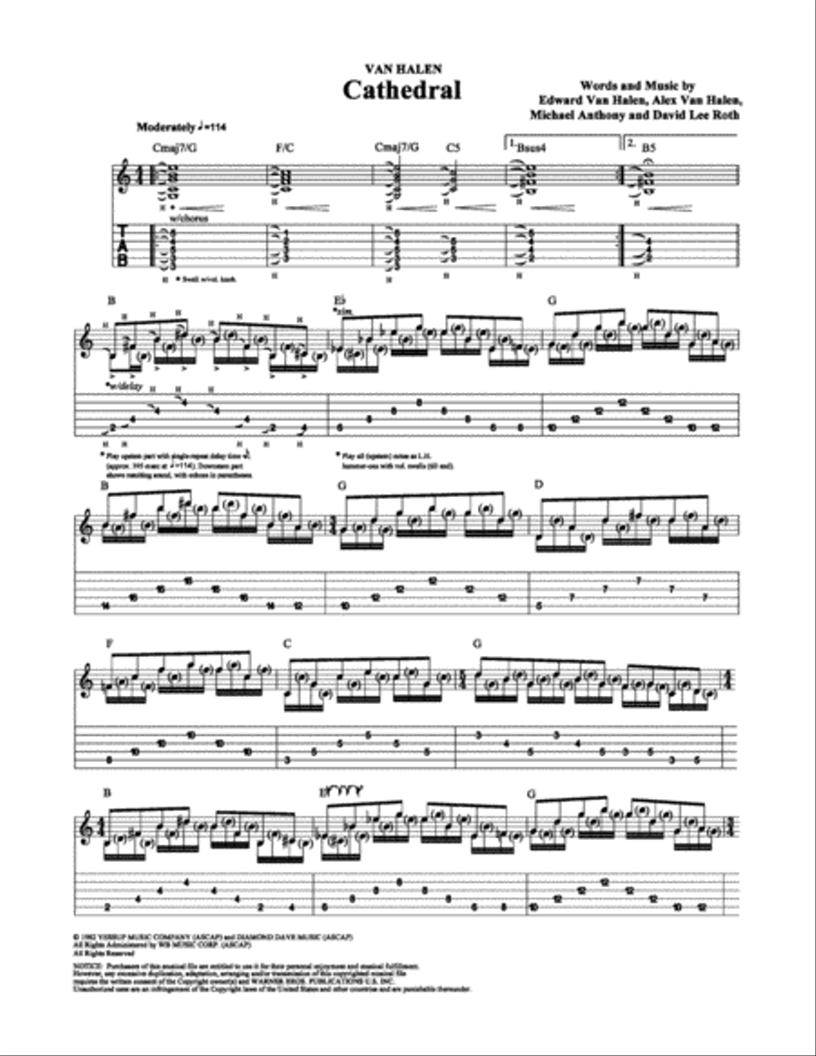 Cathedral Cathedral Electric Guitar scores gallery preview page 1