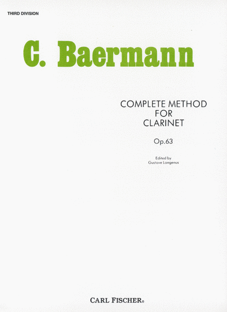 Carl Baermann: Complete Method for Clarinet - 3rd Division