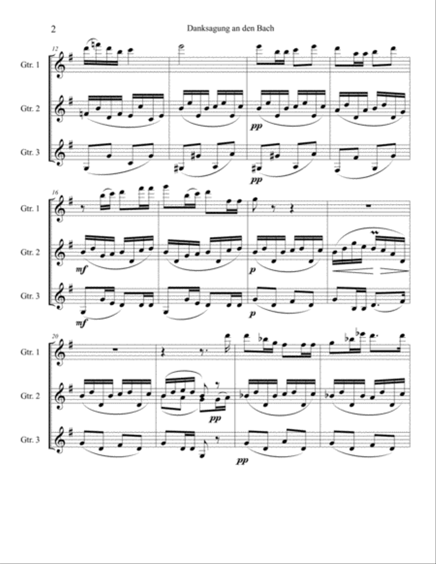 Danksagung an den Bach Danksagung an den Bach Guitar Ensemble scores gallery preview page 2